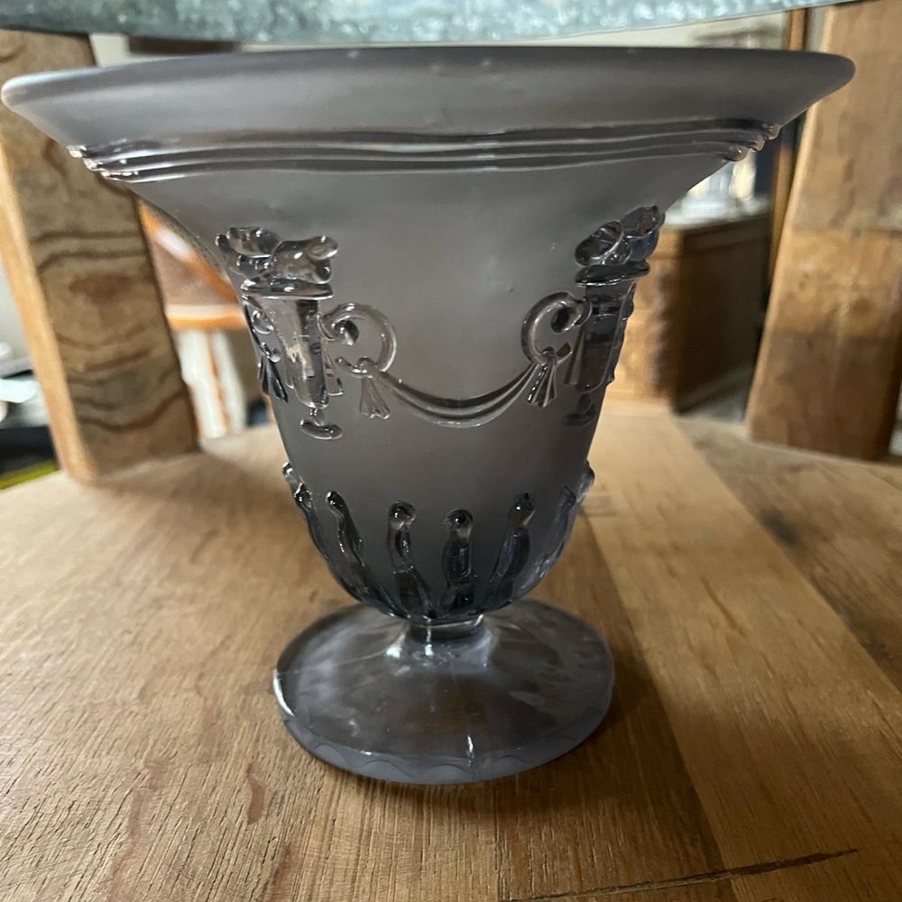 Elegant Frosted Glass Vase by Swedish designer Edvin Ollers